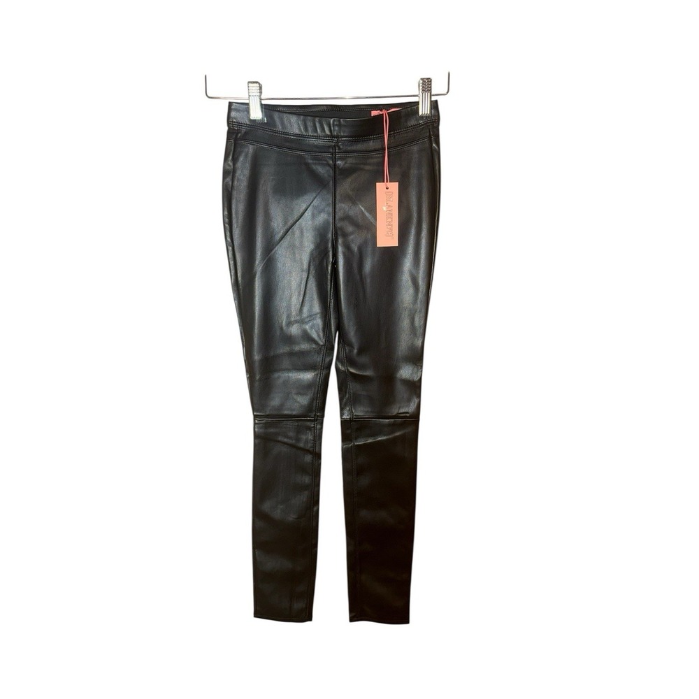 NEW Blank NYC Girls Sz 10 L Faux Vegan Leather Legging pants with Free Shirt